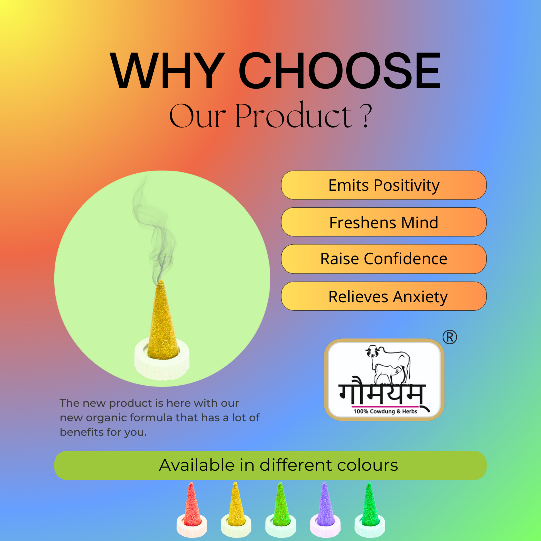 Lavender Organic Dhoop Cones Charcoal Free Cow Dung Incense Cones Pack of 120 - Image 2