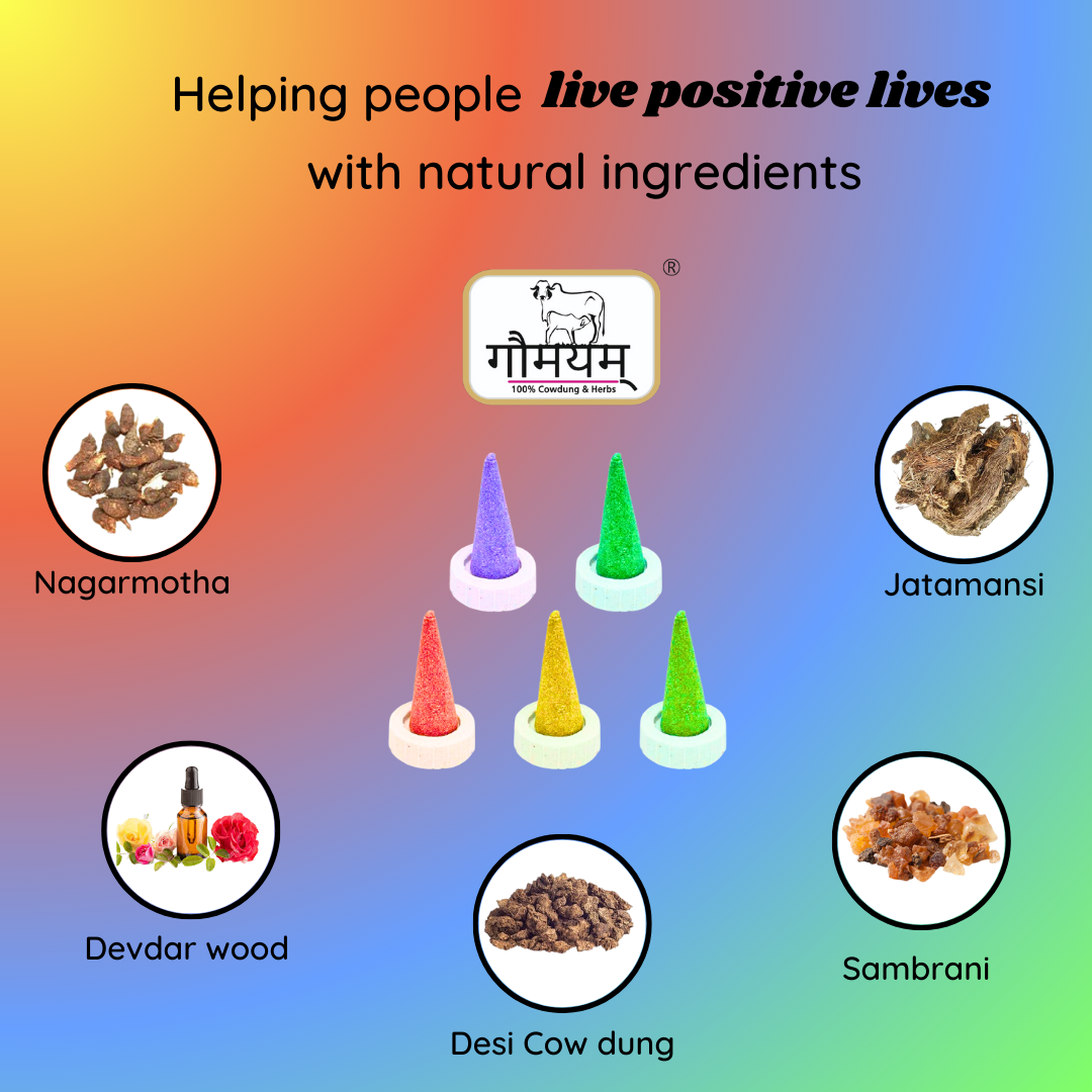 Lavender Organic Dhoop Cones Charcoal Free Cow Dung Incense Cones Pack of 120 - Image 3