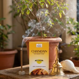 Chandan Organic Bambooless Dhoop Sticks Charcoal Free Cow Dung Herbal Dhoop Sticks Pack of 10