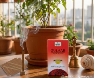 Rose Organic Bambooless Dhoop Sticks Charcoal Free Cow Dung Herbal Dhoop Sticks Pack of 10