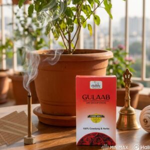 Rose Organic Bambooless Dhoop Sticks Charcoal Free Cow Dung Herbal Dhoop Sticks Pack of 10