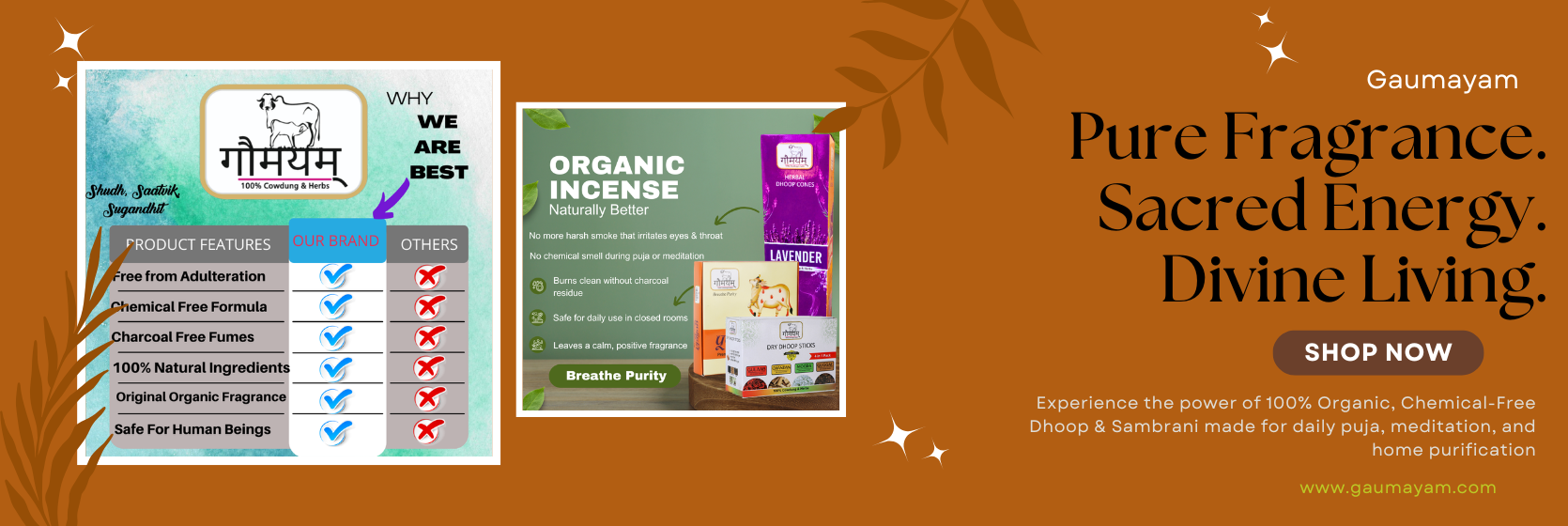 Pure Fragrance. Sacred Energy. Divine Living.